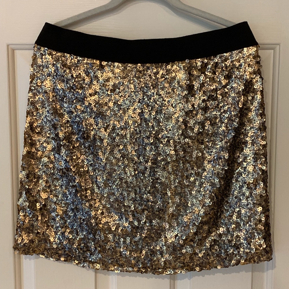 INC International Concepts gold sequin skirt sz12